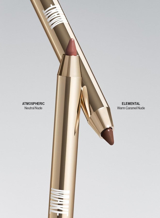 MAKE Beauty Continuum Lip Liner – Long Lasting Creamy Liner with Velvet Matte Finish – Includes Built-In Sharpener and Blending Brush – Highly Pigmented Warm Caramel Nude Lip Color – Shade, Elemental - Image 4